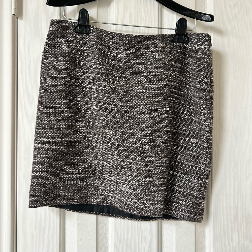 Ann Taylor Brown & White Tweed Skirt Size 8P